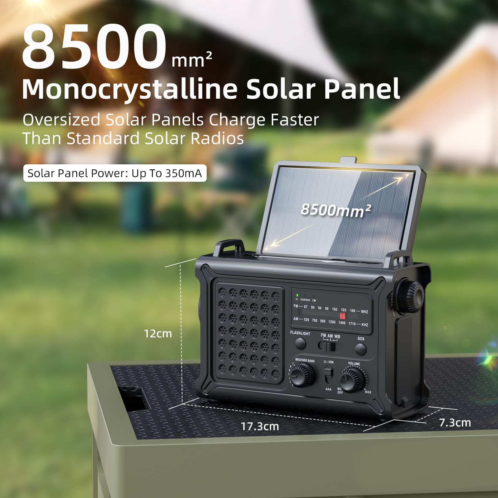 Solar noodradio met handcrank en powerbank voor noodsituaties