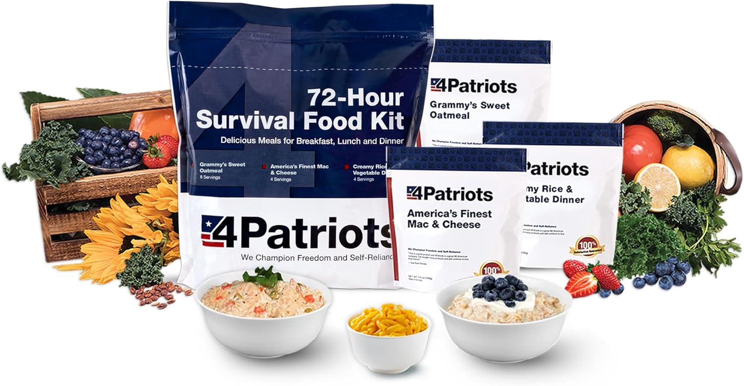 4Patriots 72-uurs noodvoedselkit met gevriesdroogde maaltijden en 20 porties