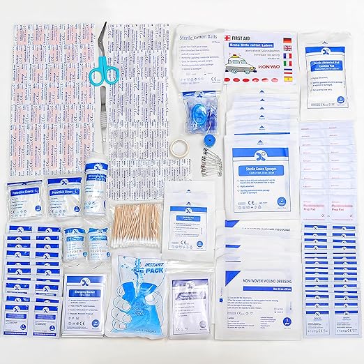 Complete EHBO-set 222-delig in rode opbergkit voor thuis, auto en outdoor gebruik