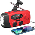 Draagbare noodradio op zonne-energie met handslinger, zaklamp en 2000 mAh powerbank