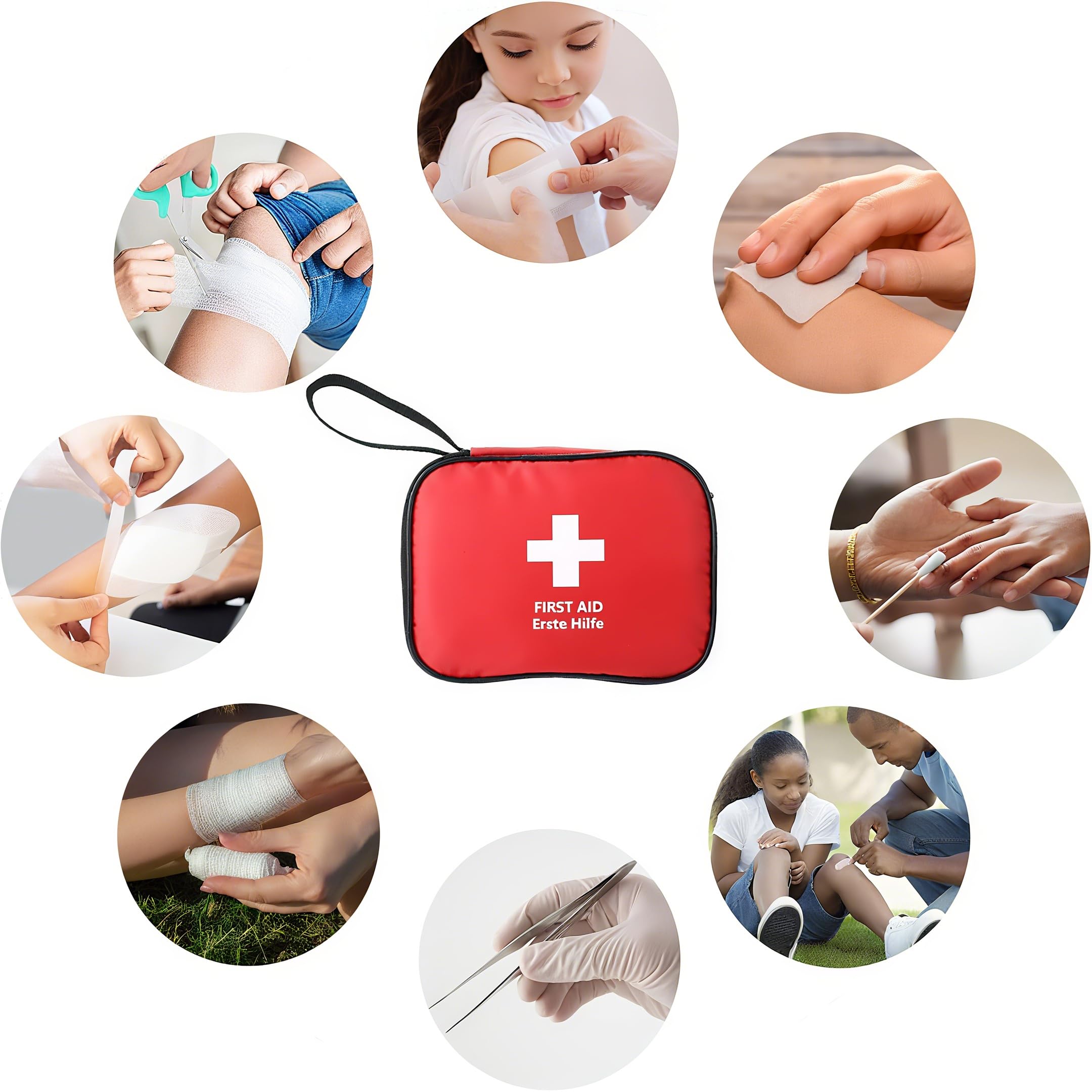 Mini EHBO-set 5-pack voor thuis, auto, fiets en onderweg